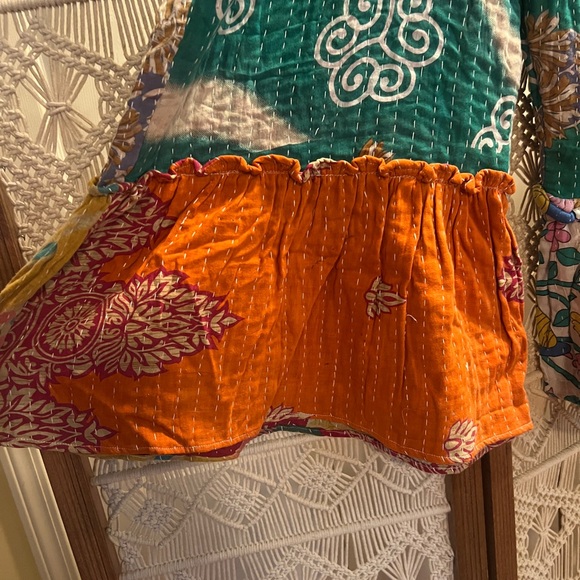 Kantha Patchwork Bell Bottom Overalls - Picture 4 of 9